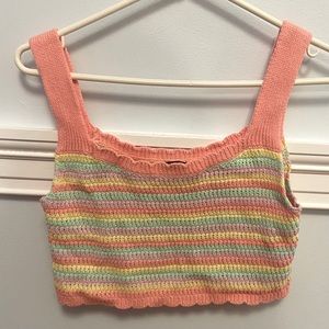Wild fable pastel crop crochet top